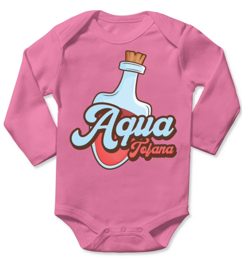 Aqua Tofana Vintage Poison Bottle Line Art Crime Long Sleeve Baby One-Piece