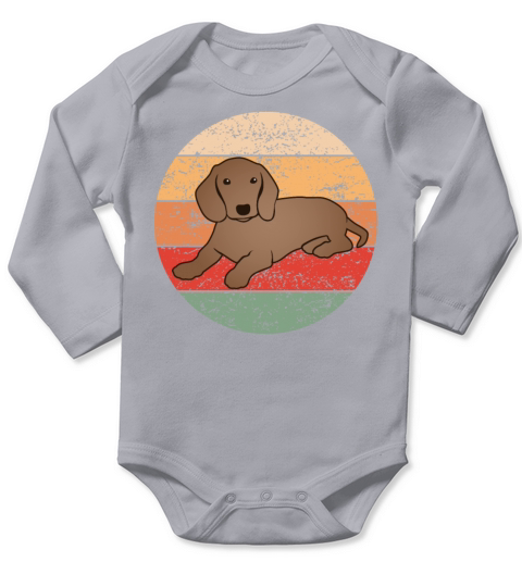 Dachshund Badger Dog Lover Retro Gift Long Sleeve Baby One-Piece