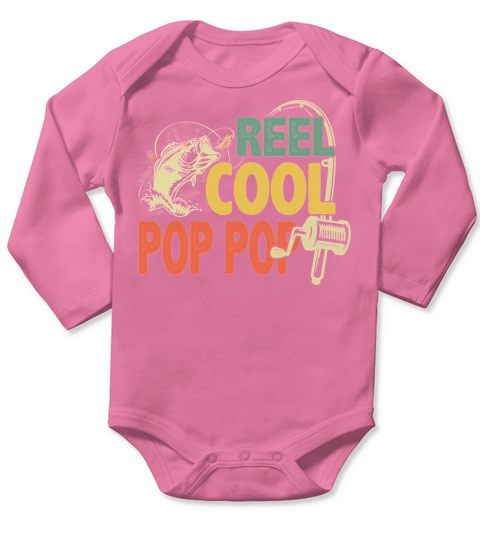 Fathers Day Vintage Reel Cool Pop Pop Long Sleeve Baby One-Piece