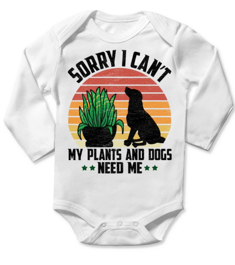 Plant and Dog Lover Gardening Gardener Long Sleeve Baby One-Piece