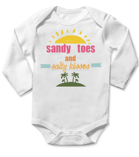 Summer Quotes With Palm Trees Design Long Sleeve Baby One-Piece
