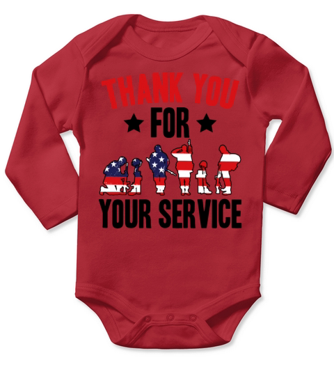 Veterans Day Thank You For Your Service Long Sleeve Baby One-Piece
