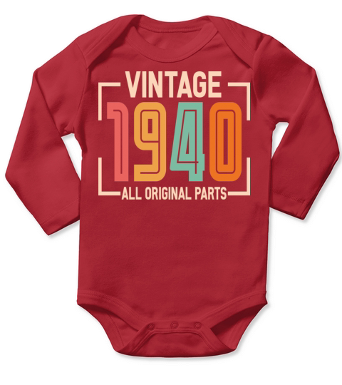 Vintage 1940 All Original Parts Long Sleeve Baby One-Piece