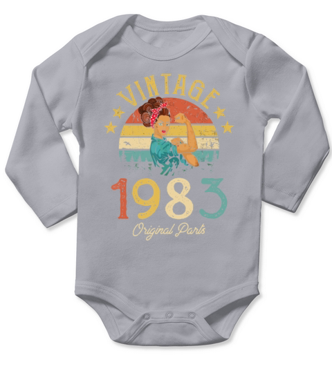Vintage 1983 Made In 1983 39th Birthday Women 39 Y Long Sleeve Baby One-Piece