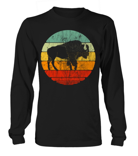Retro Vintage Bison Long sleeved Unisex