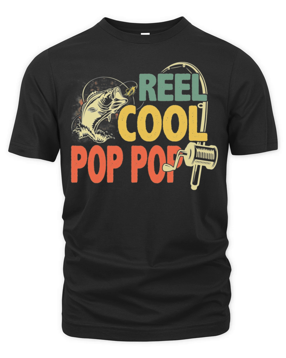 Fathers Day Vintage Reel Cool Pop Pop Organic Unisex T-shirt