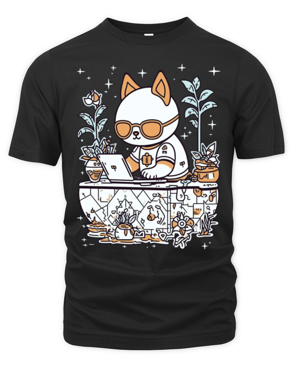 namaste working cat Organic Unisex T-shirt