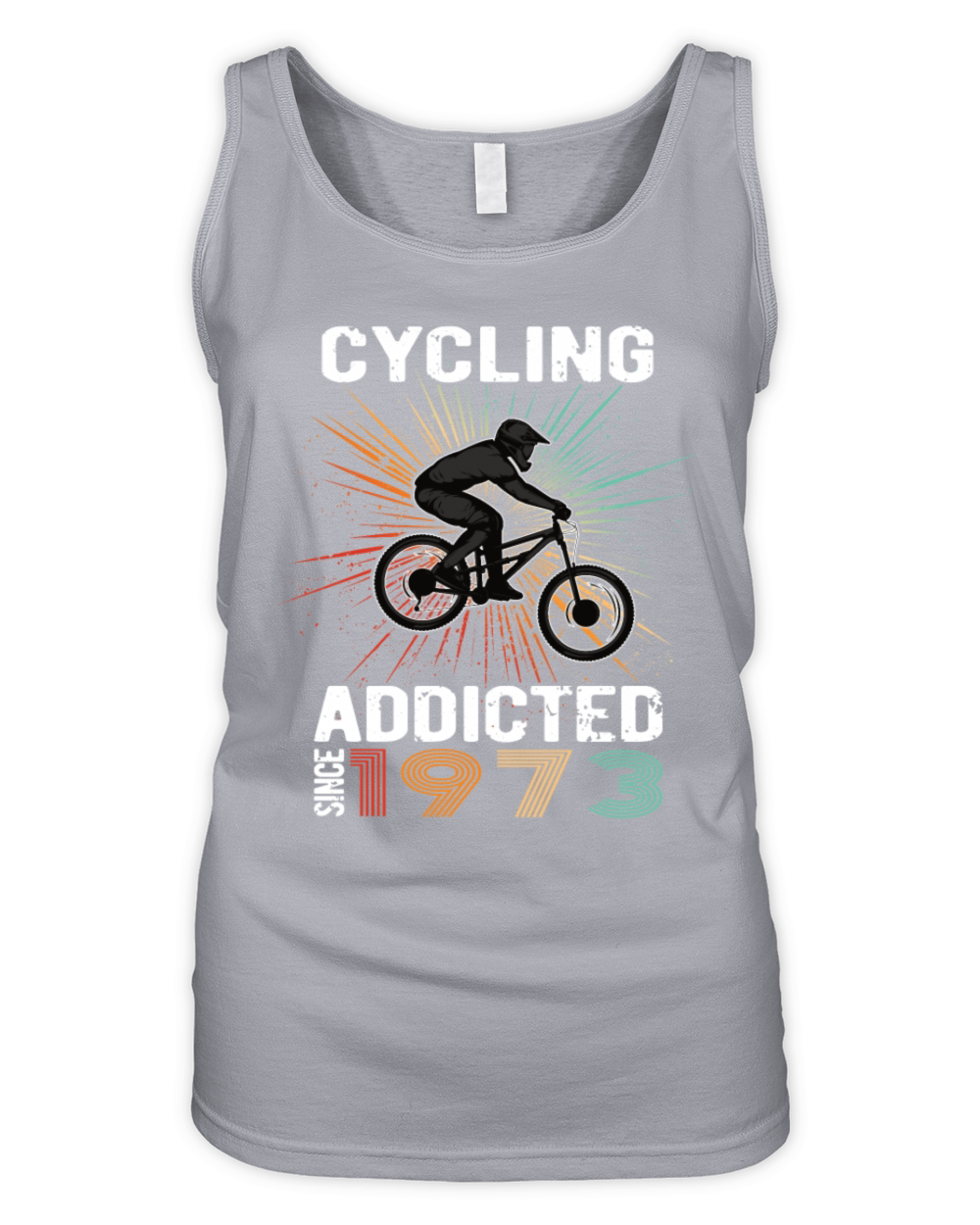 50 Birthday 1973 Vintage Retro Bicycle Cyclist Organic Women's Tank Top