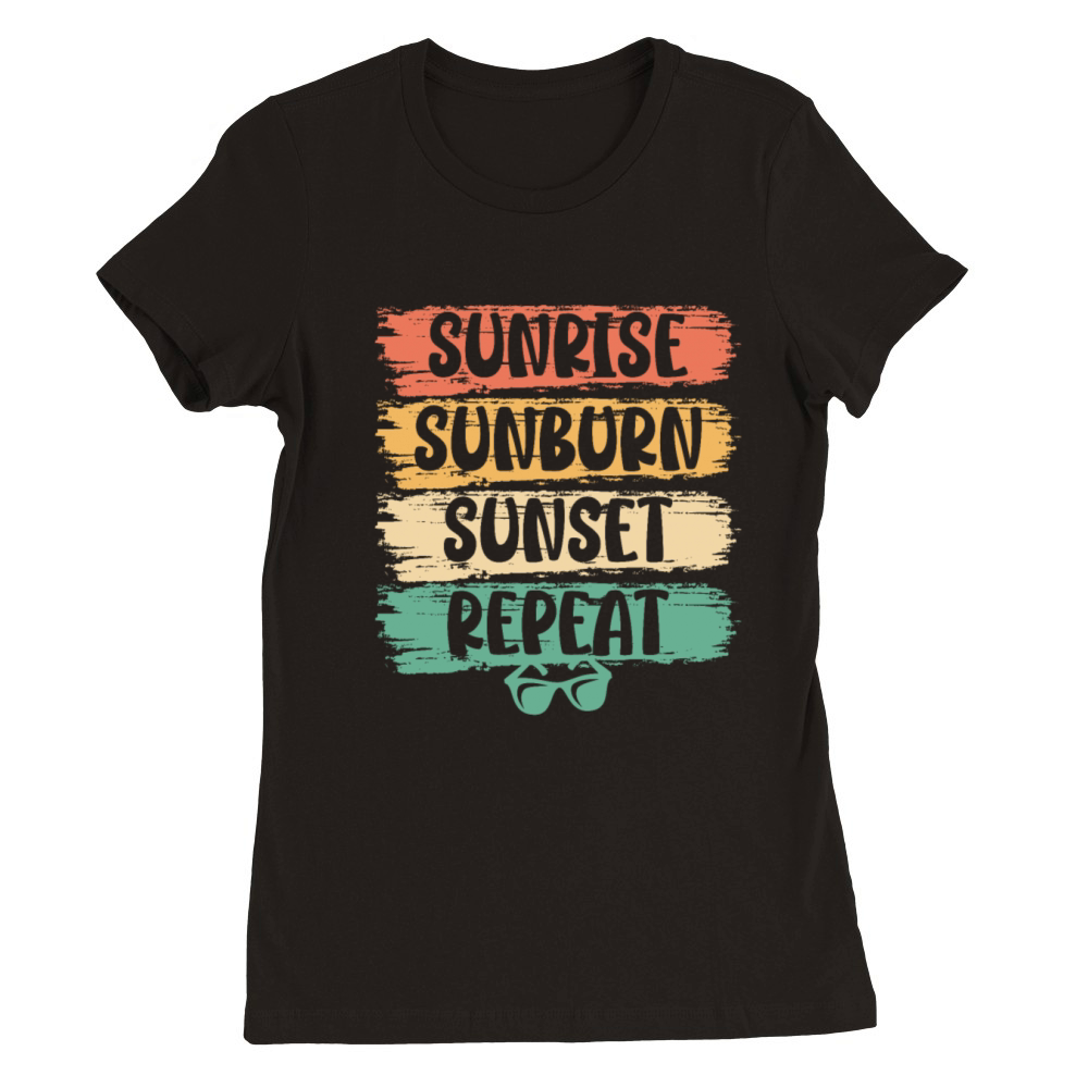 Summer Season Tropical Vacation Beach Summertime Premium Womens Crewneck T-shirt