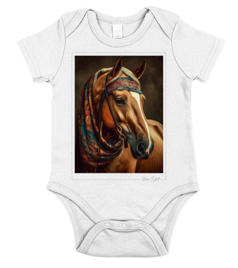 horse vintage style Short Sleeve Baby One-Piece