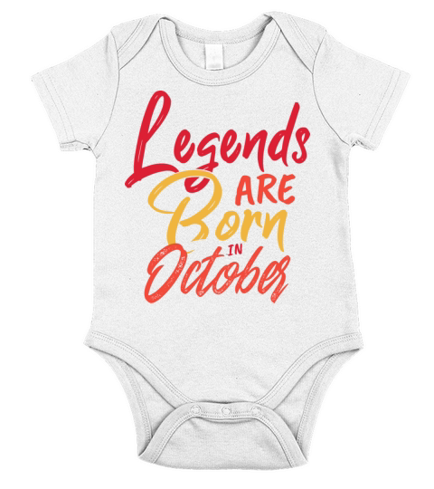 Legends Are Born In October Quote Short Sleeve Baby One-Piece