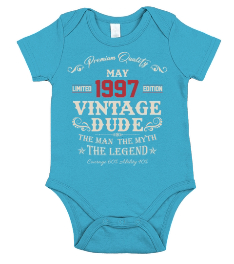 May 1997 Vintage Birthday Present Short Sleeve Baby One-Piece