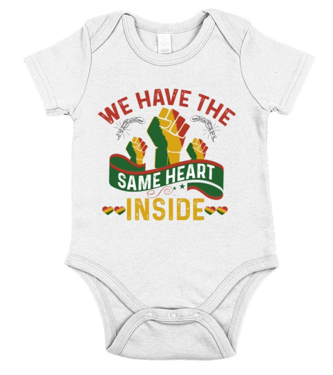 The Same Heart Inside Black History Juneteenth Short Sleeve Baby One-Piece