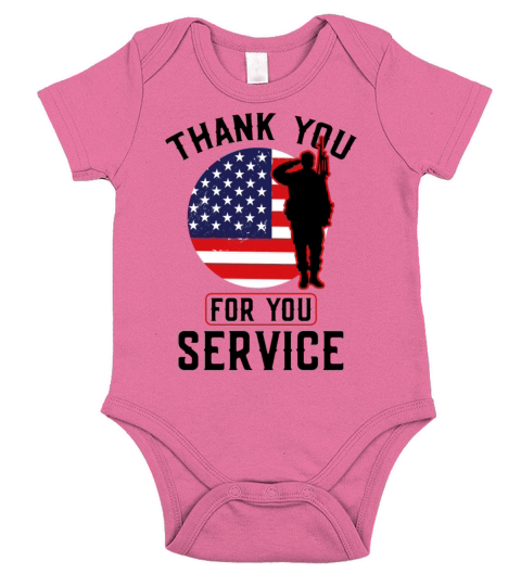 Veterans Day Thank You For Your Service Short Sleeve Baby One-Piece
