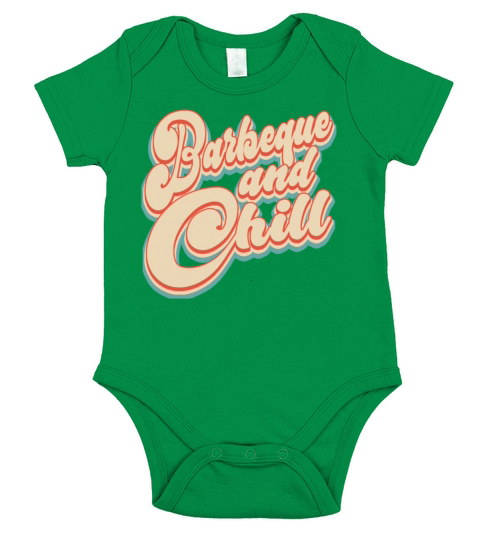 Vintage Barbeque and Chill Patriotic 4th of July Short Sleeve Baby One-Piece