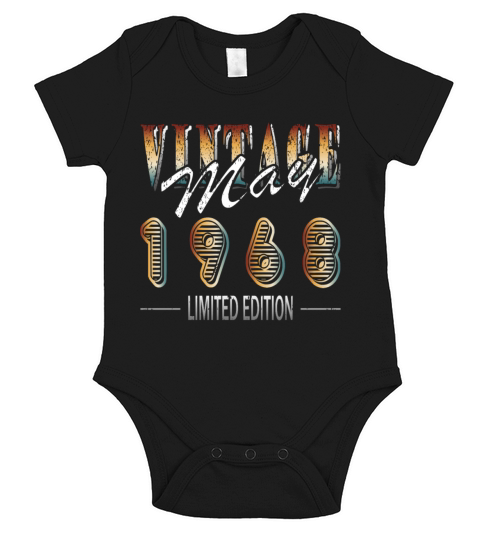 Vintage born May 1950 birthday May 1968 Short Sleeve Baby One-Piece