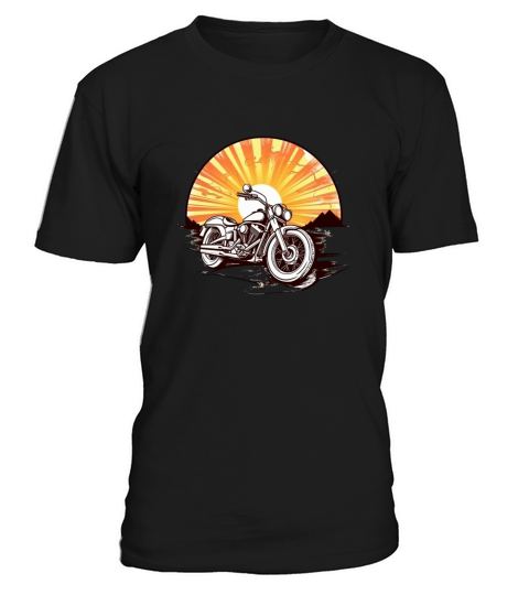 Motorbike in front of a vintage sunset T-Shirt Unisex