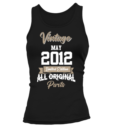 May 2012 Vintage Birthday Present Tank top Woman
