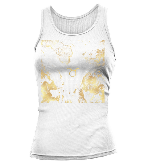 Taurus symbol with gold marble Tank top Woman