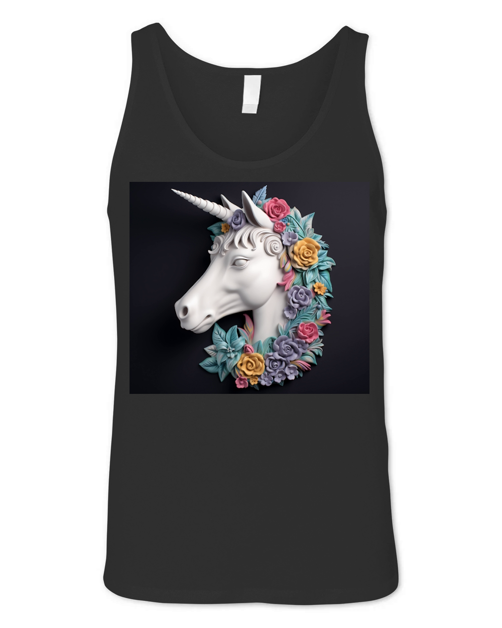 3D Floral Unicorn Tumbler Wrap Unisex Jersey Tank
