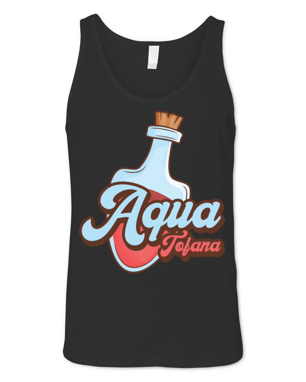 Aqua Tofana Vintage Poison Bottle Line Art Crime Unisex Jersey Tank