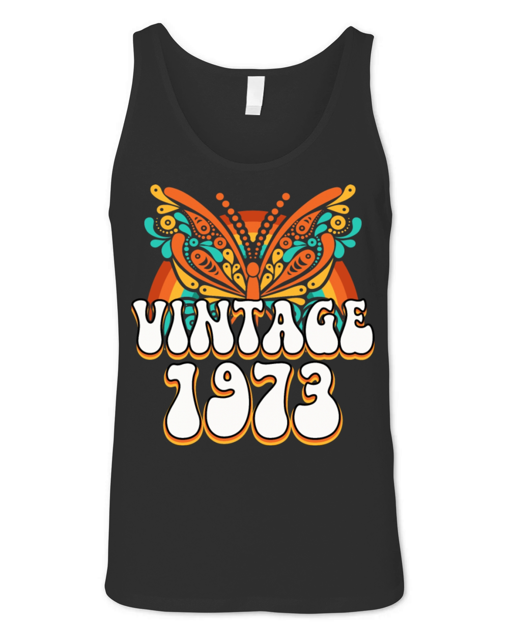 Colorful Retro 50 Years Woman 1973 50th Birthday Unisex Jersey Tank