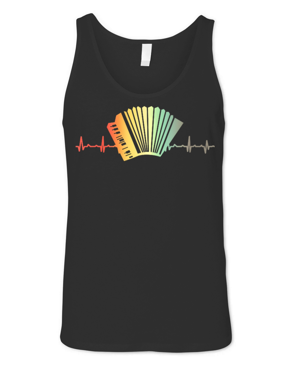 Retro Heartbeat Piano Air Accordion Squeezebox Unisex Jersey Tank