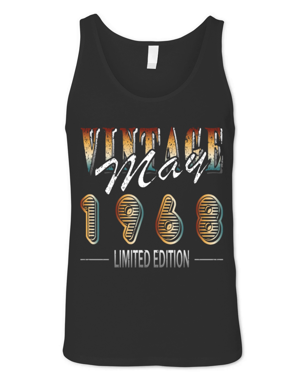 Vintage born May 1950 birthday May 1968 Unisex Jersey Tank
