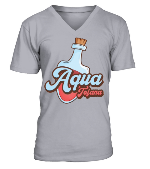 Aqua Tofana Vintage Poison Bottle Line Art Crime V-Neck T-shirt