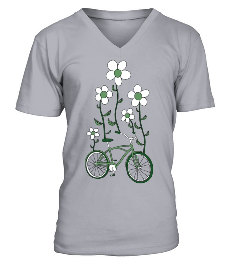 bike flowers shirt V-Neck T-shirt