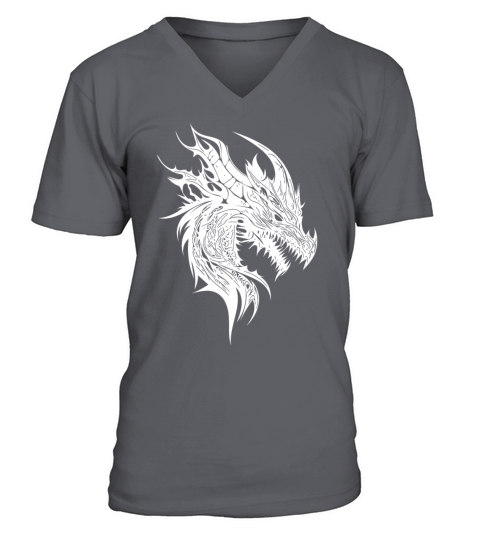 Grim Vintager Dragon In Nature Scale Dress V-Neck T-shirt