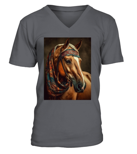 horse vintage style V-Neck T-shirt