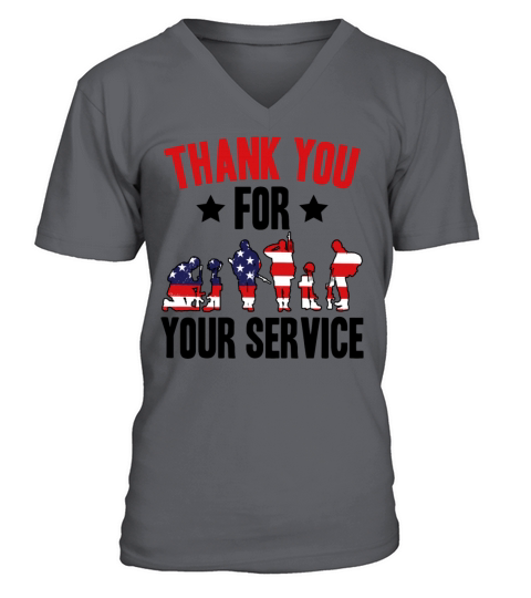 Veterans Day Thank You For Your Service V-Neck T-shirt
