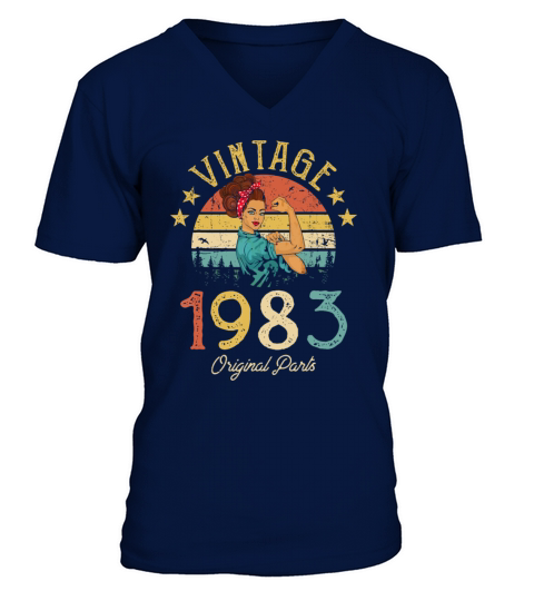 Vintage 1983 Made In 1983 39th Birthday Women 39 Y V-Neck T-shirt
