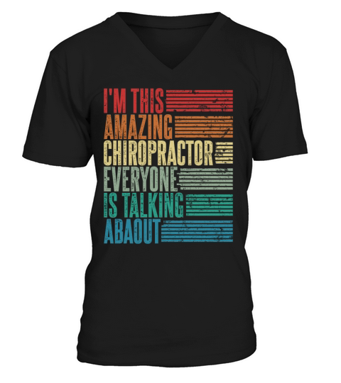 Vintage Chiropractor Profession Gift Retro V-Neck T-shirt
