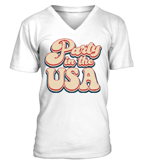 Vintage Classic Party in the USA Patriotic 4th of V-Neck T-shirt