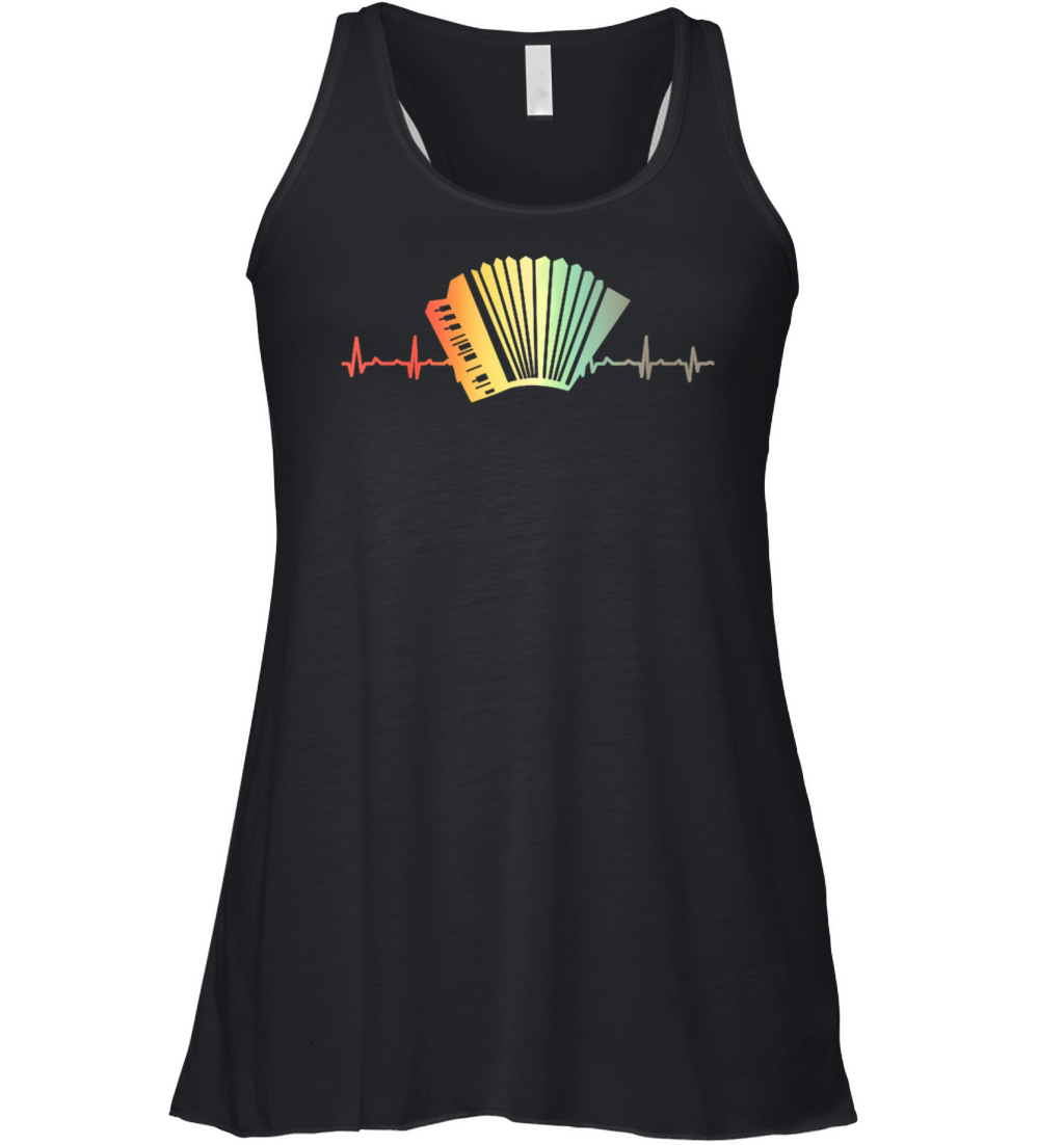 Retro Heartbeat Piano Air Accordion Squeezebox Women's Flowy Tank Top