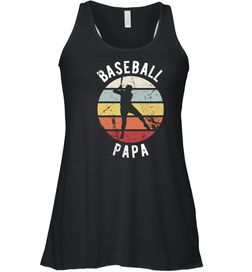 Retro Vintage - Sports Fan - Funny Baseball Papa Women's Flowy Tank Top