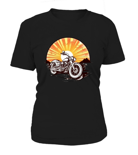 Motorbike in front of a vintage sunset Women's T-Shirt