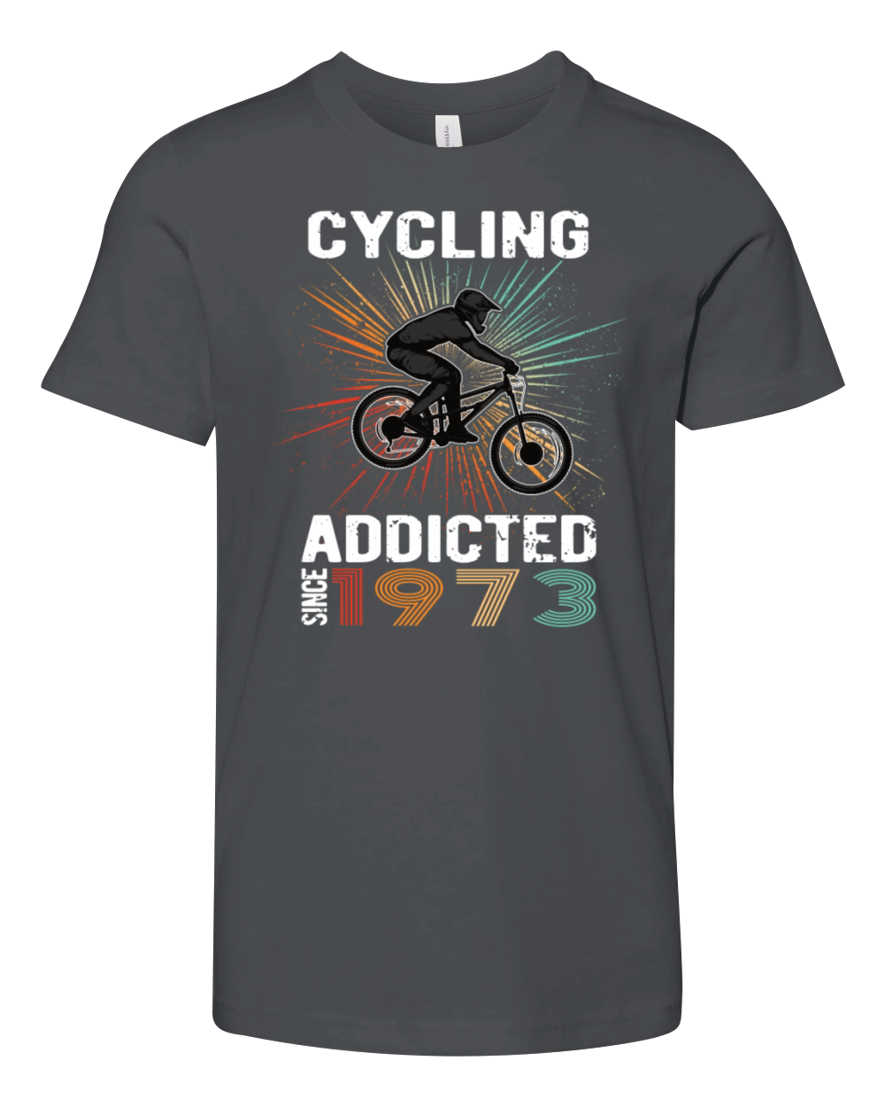 50 Birthday 1973 Vintage Retro Bicycle Cyclist Youth Unisex Jersey Tee