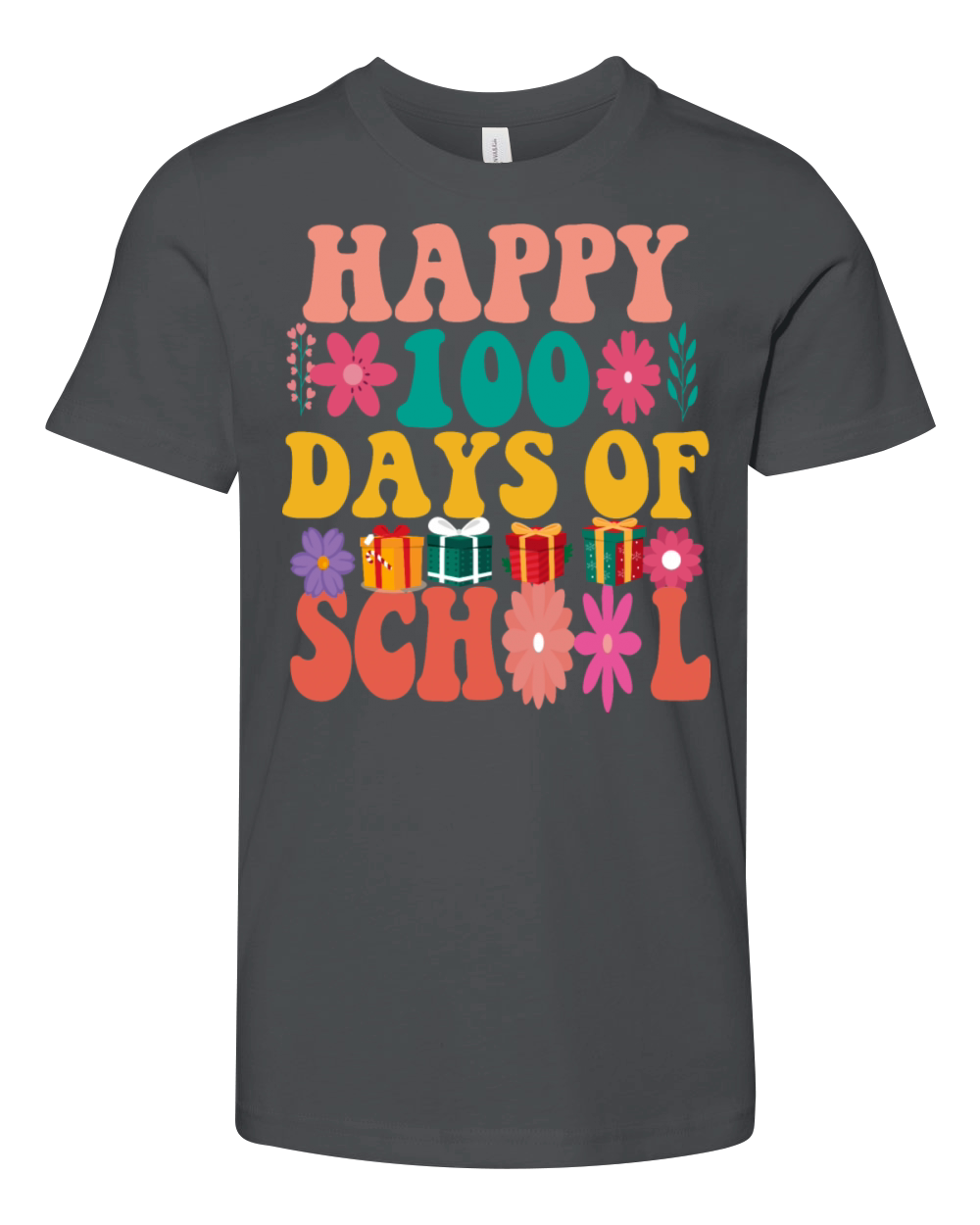 Happy 100 Day Of School Teacher Education Vintage Youth Unisex Jersey Tee