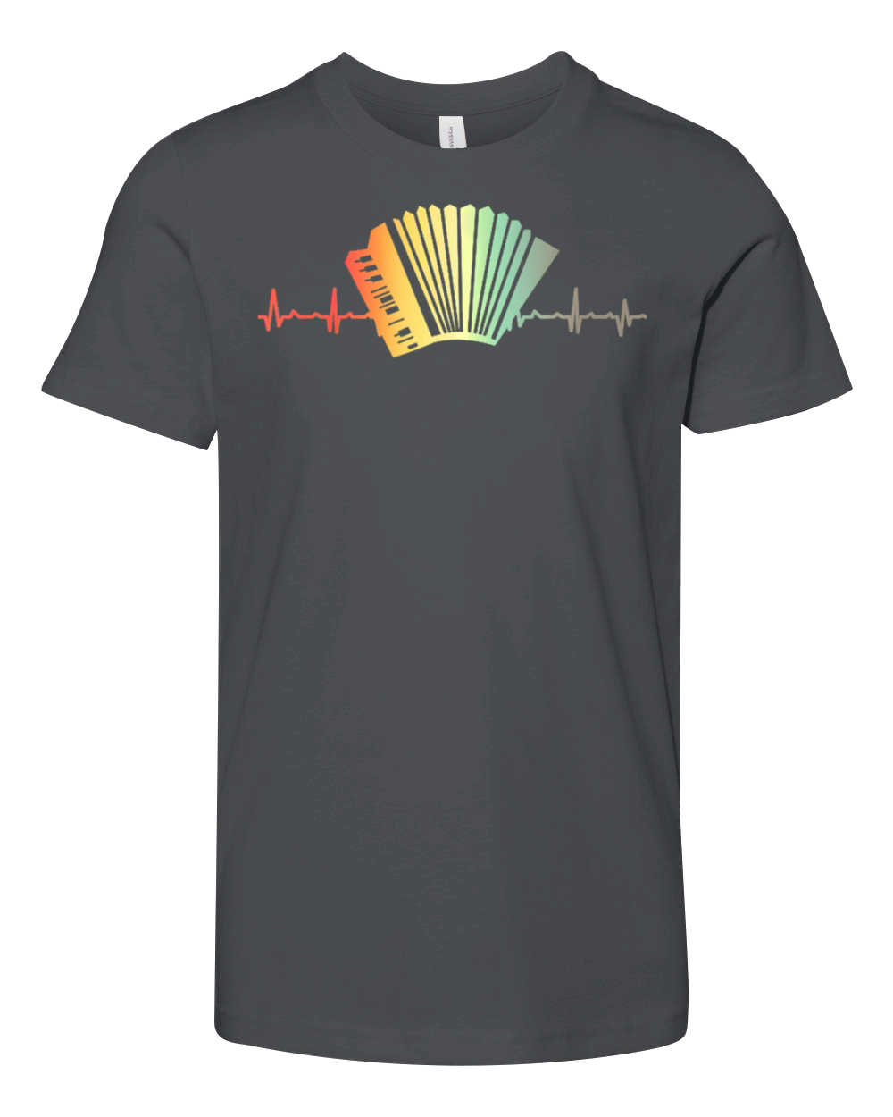 Retro Heartbeat Piano Air Accordion Squeezebox Youth Unisex Jersey Tee