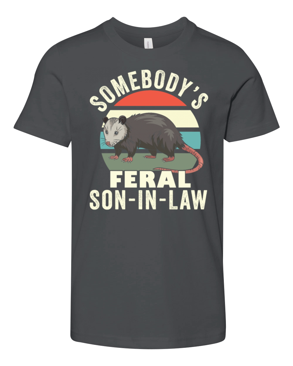 Somebodys Feral Son In Law Retro Feral Cat Funny Youth Unisex Jersey Tee