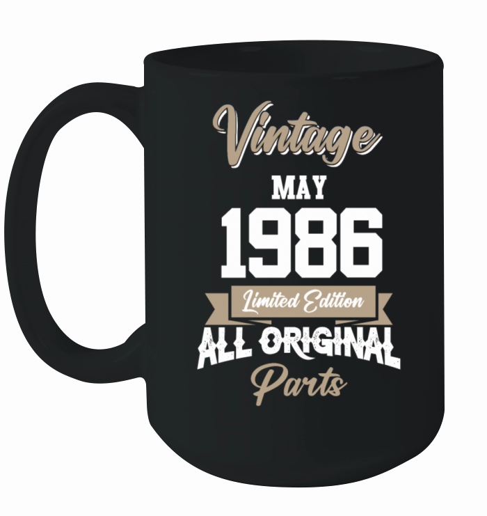 May 1986 Vintage Birthday Present Ceramic Mug