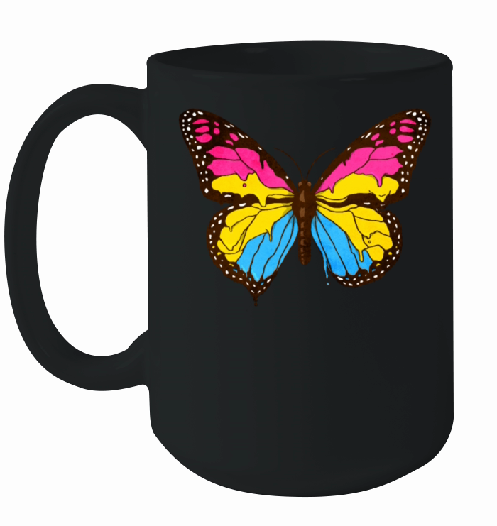 Pansexual Pride Pan Flag Butterfly Subtle LGBTQ Ceramic Mug