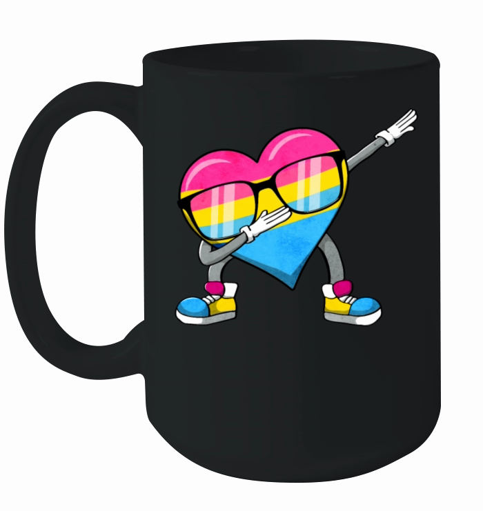 Pansexual Pride Pan Flag Dabbing Heart Sublte Ceramic Mug