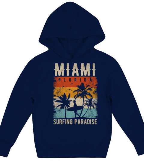 80s Miami Vintage Shirt Retro Miami Beach Kids Hoodie