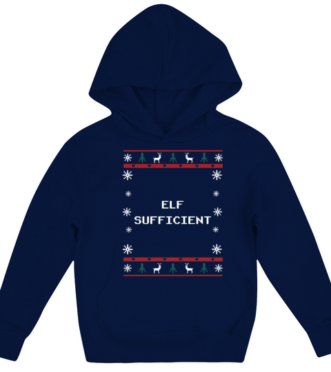 Elf Sufficient Christmas Introvert Xmas Antisocial Kids Hoodie