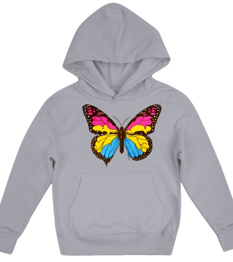 Pansexual Pride Pan Flag Butterfly Subtle LGBTQ Kids Hoodie