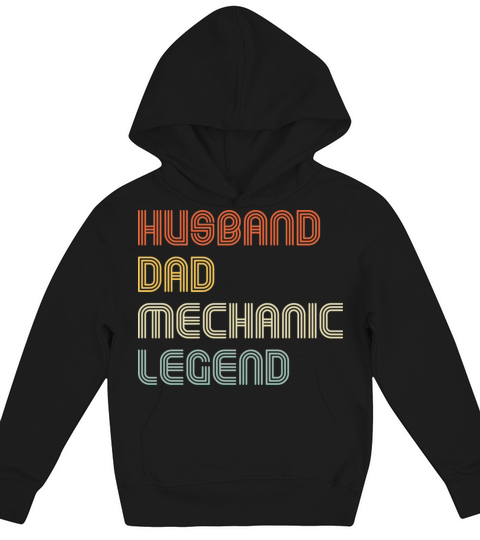 Vintage Husband Dad Mechanic Legend Funny Handyman Kids Hoodie